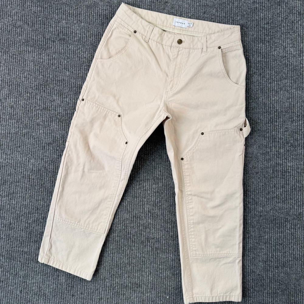 TOPMAN W32 L27 Beige Carpenter Pants Utility Workwear Trousers Gorp Core Y2K‎